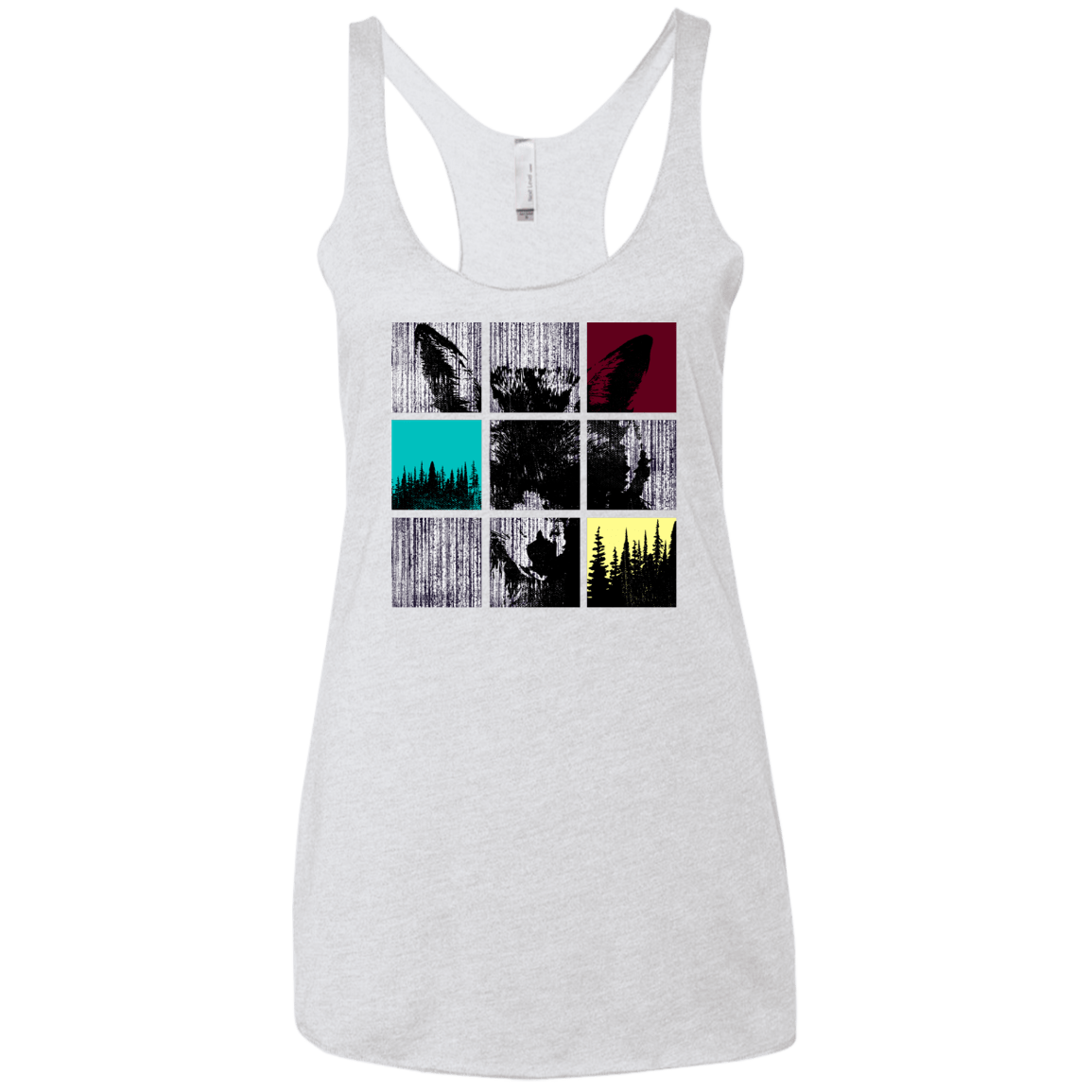 T-Shirts Heather White / X-Small Fox Pane Women's Triblend Racerback Tank