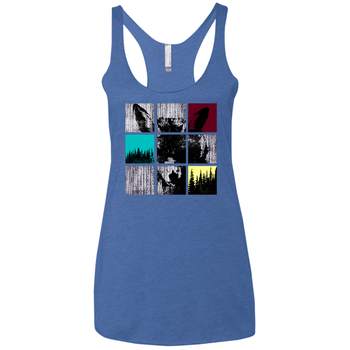 T-Shirts Vintage Royal / X-Small Fox Pane Women's Triblend Racerback Tank