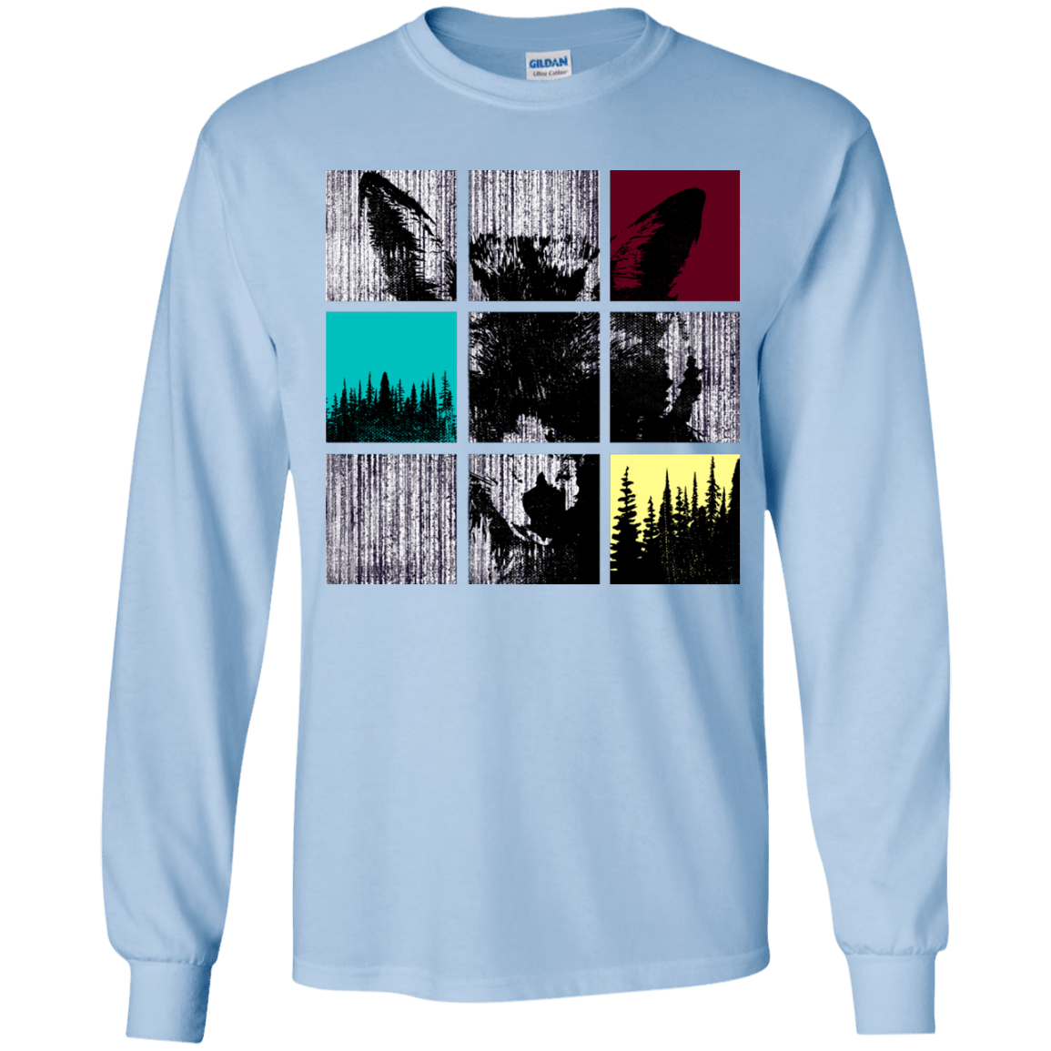 T-Shirts Light Blue / YS Fox Pane Youth Long Sleeve T-Shirt