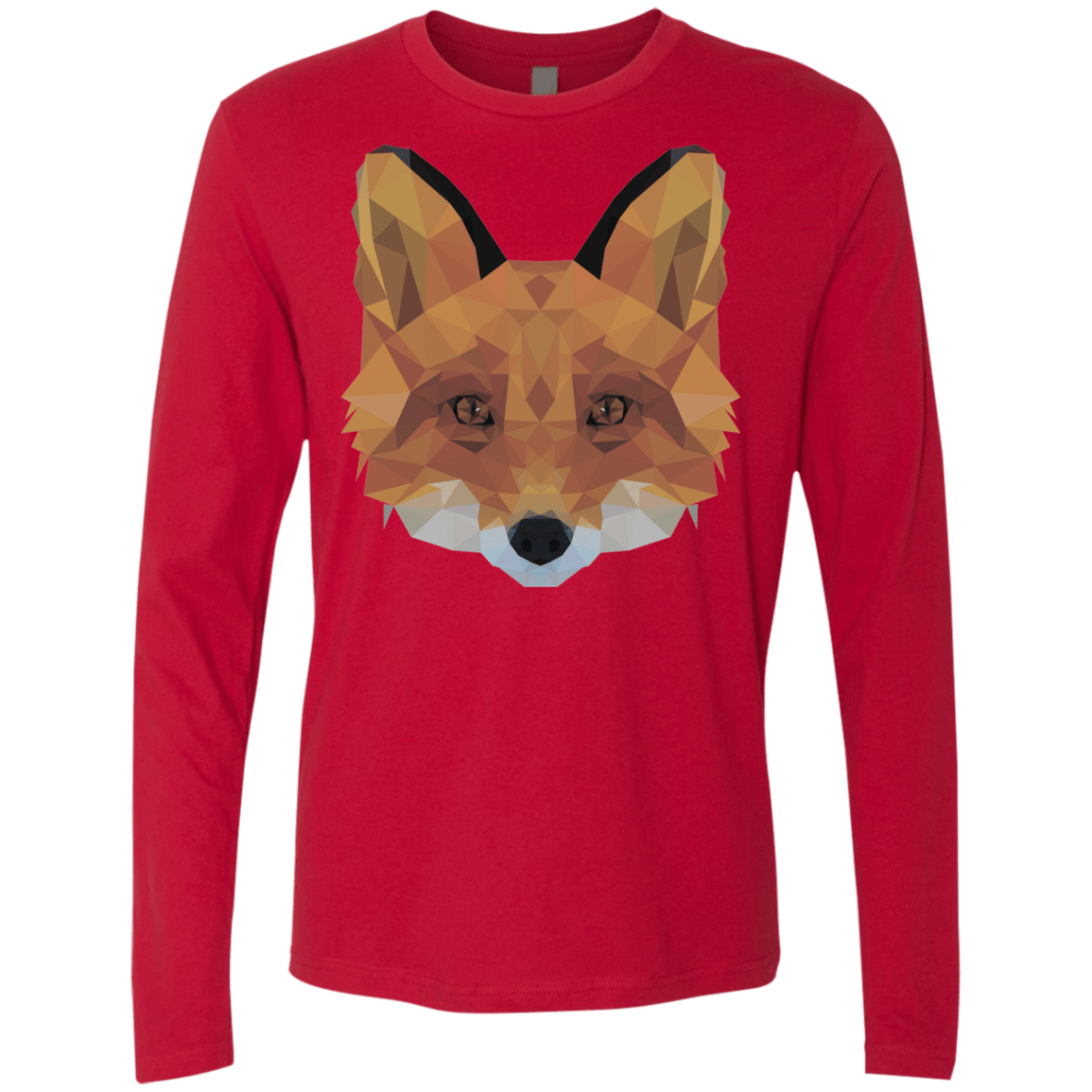 T-Shirts Red / S Fox Portrait Men's Premium Long Sleeve