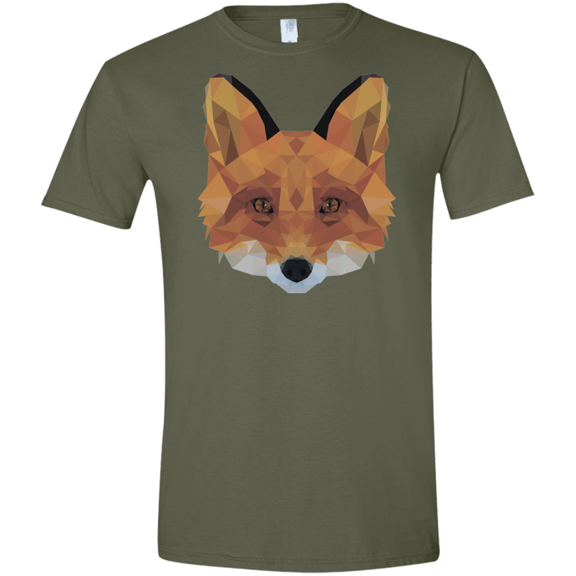 T-Shirts Military Green / S Fox Portrait Men's Semi-Fitted Softstyle