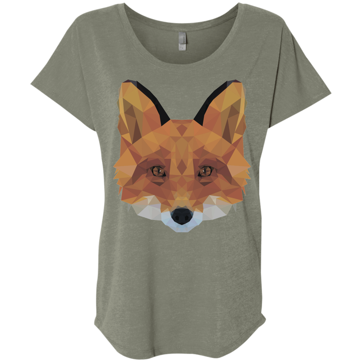 T-Shirts Venetian Grey / X-Small Fox Portrait Triblend Dolman Sleeve