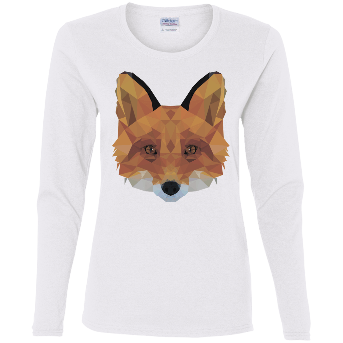 T-Shirts White / S Fox Portrait Women's Long Sleeve T-Shirt