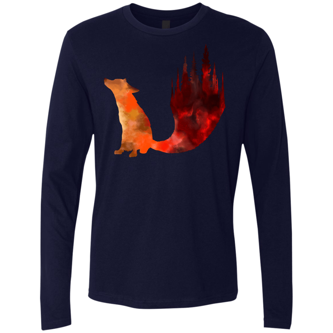 T-Shirts Midnight Navy / S Fox Tail Men's Premium Long Sleeve