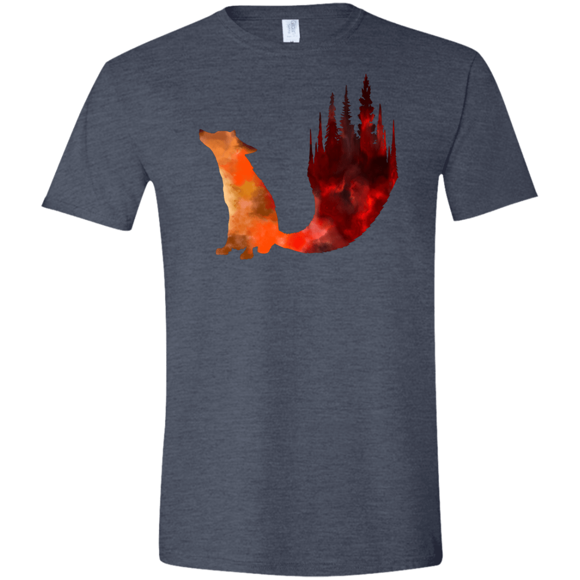 T-Shirts Heather Navy / S Fox Tail Men's Semi-Fitted Softstyle