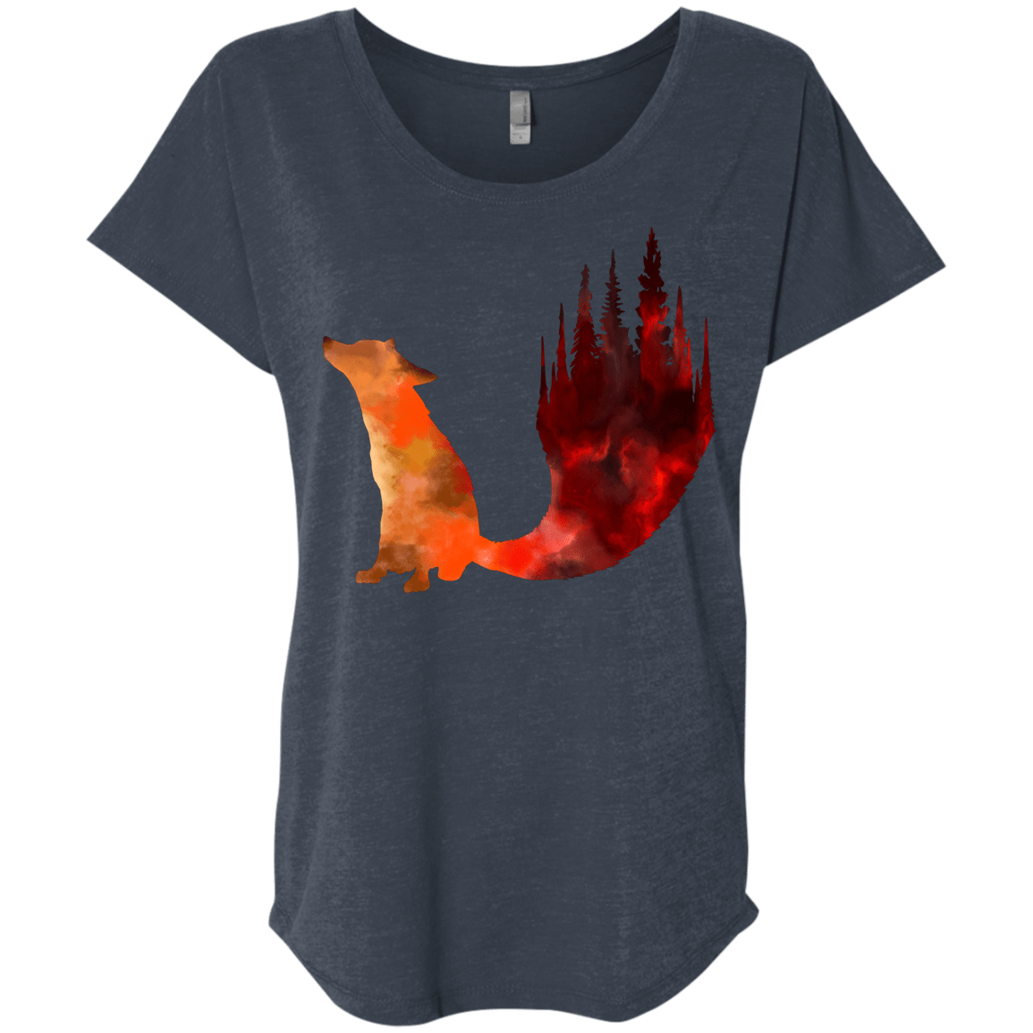 T-Shirts Vintage Navy / X-Small Fox Tail Triblend Dolman Sleeve