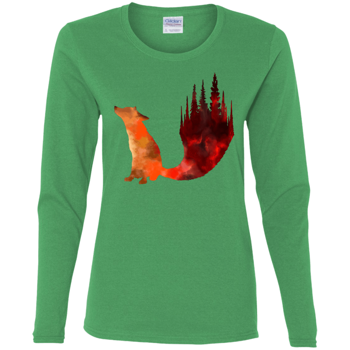 T-Shirts Irish Green / S Fox Tail Women's Long Sleeve T-Shirt
