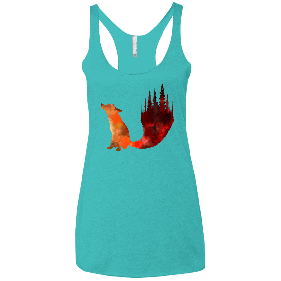 T-Shirts Tahiti Blue / X-Small Fox Tail Women's Triblend Racerback Tank