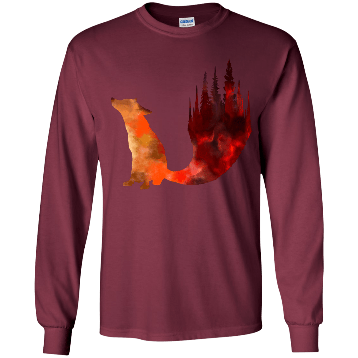 T-Shirts Maroon / YS Fox Tail Youth Long Sleeve T-Shirt