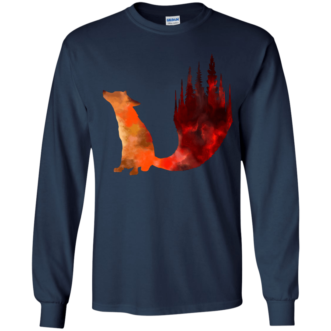 T-Shirts Navy / YS Fox Tail Youth Long Sleeve T-Shirt