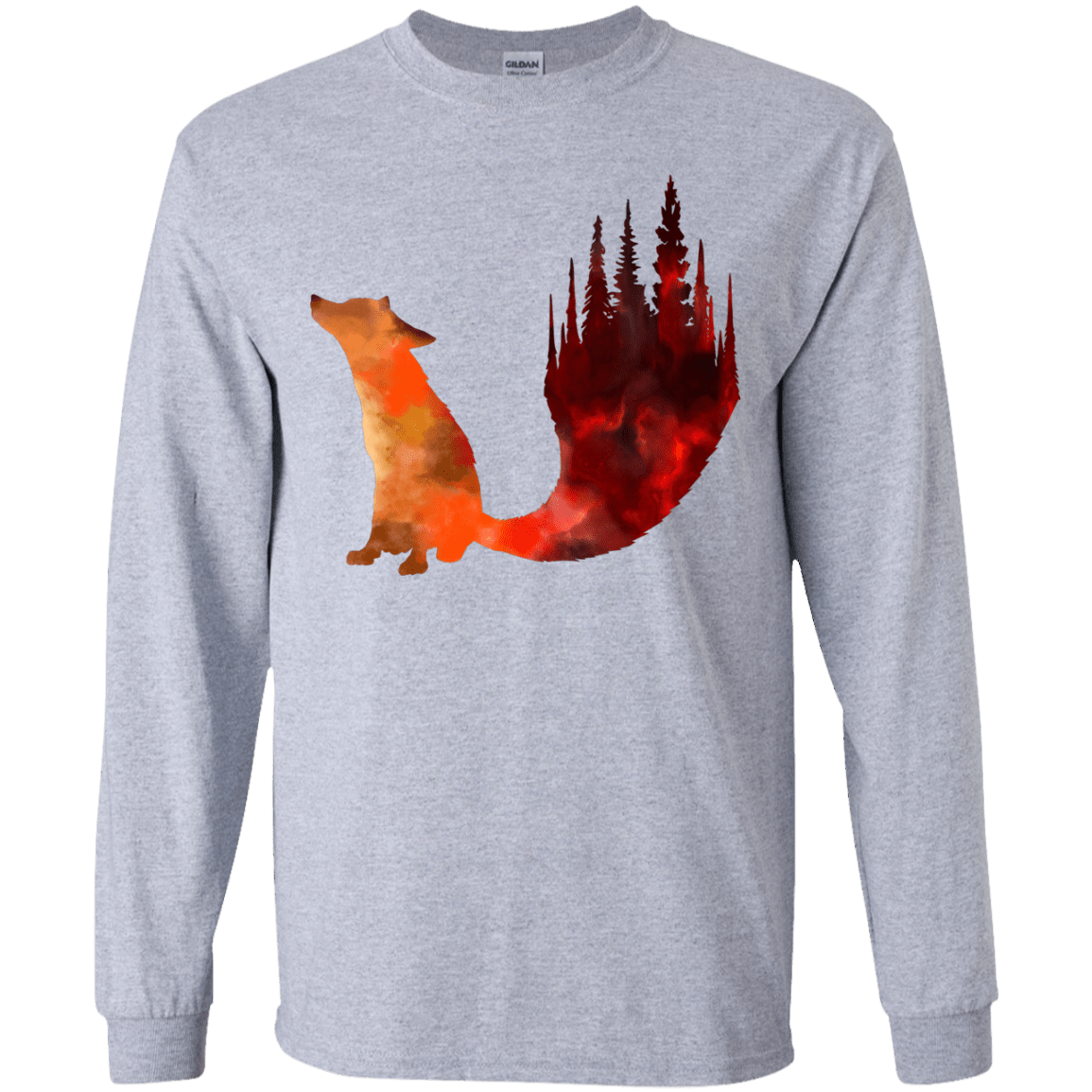 T-Shirts Sport Grey / YS Fox Tail Youth Long Sleeve T-Shirt