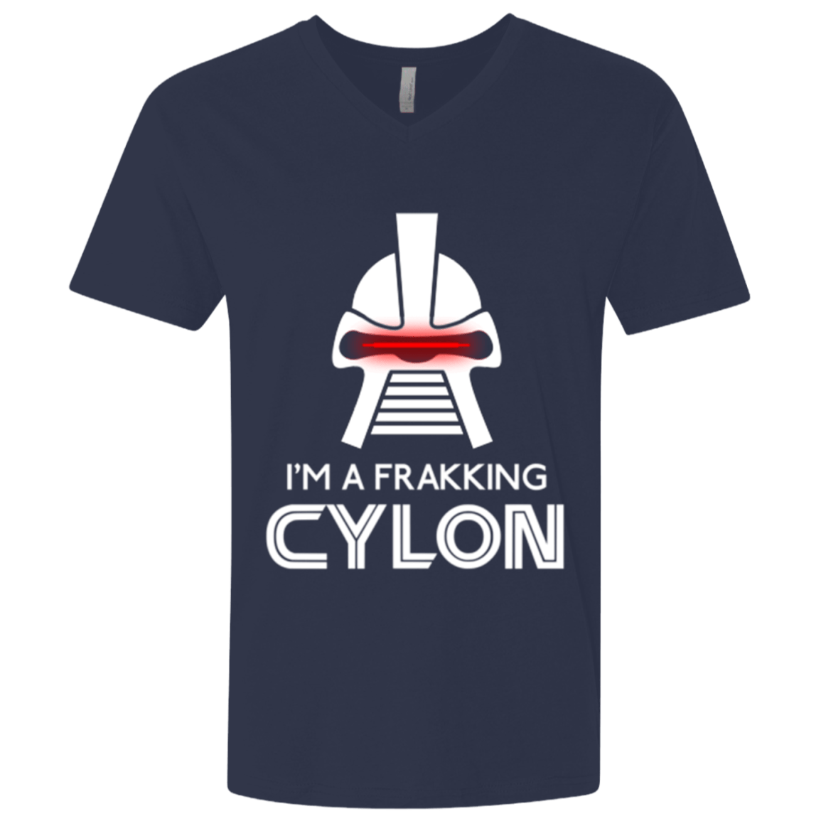 T-Shirts Midnight Navy / X-Small Frakking cylon Men's Premium V-Neck