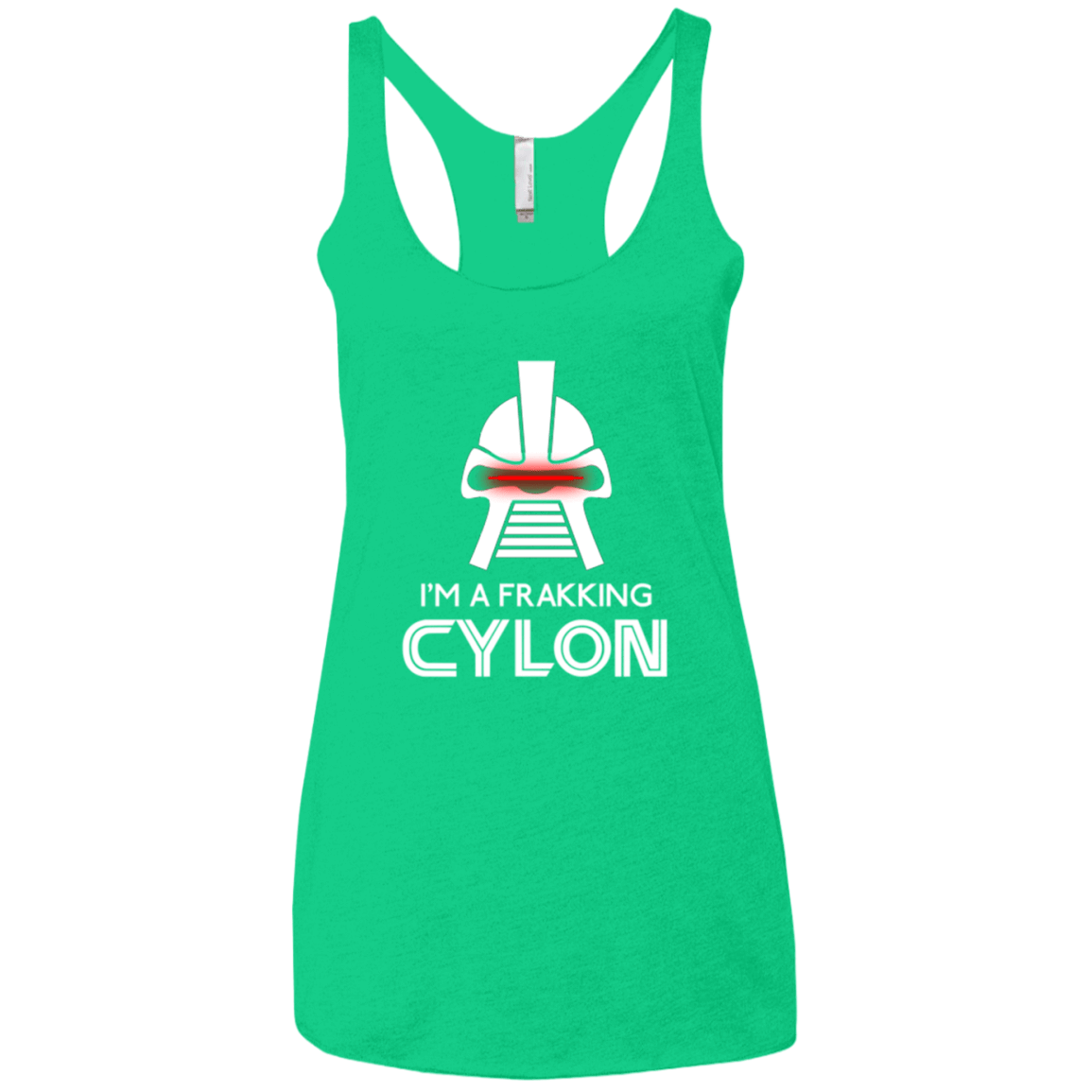 T-Shirts Envy / X-Small Frakking cylon Women's Triblend Racerback Tank