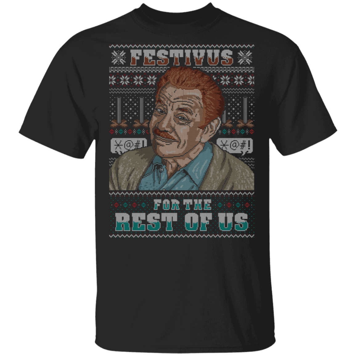 T-Shirts Black / S Frank Festivus Ugly Sweater T-Shirt
