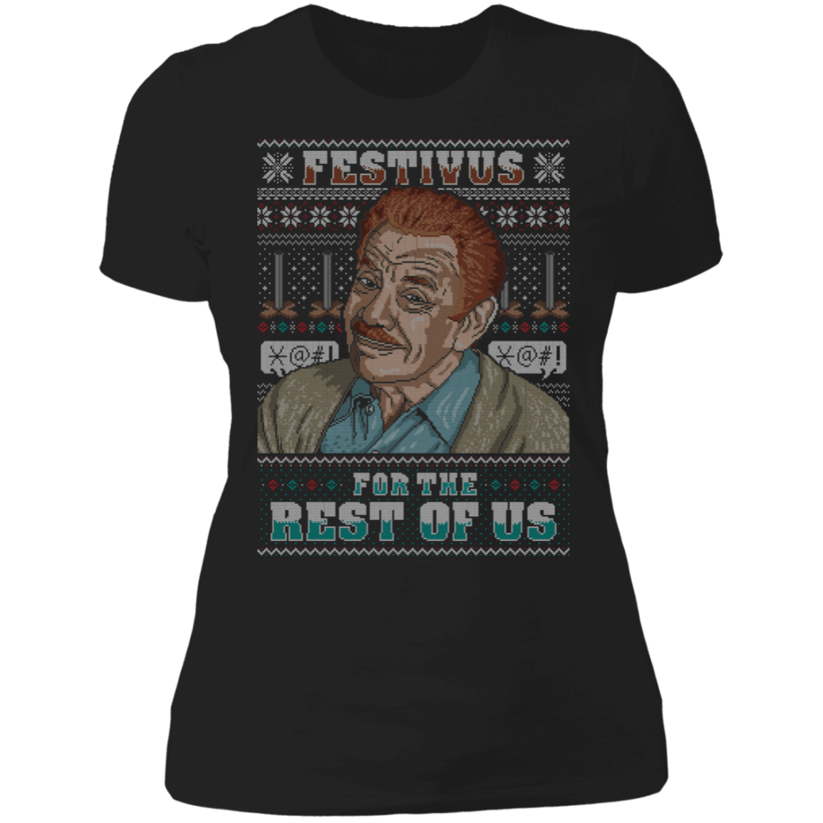 T-Shirts Black / X-Small Frank Festivus Ugly Sweater Women's Premium T-Shirt