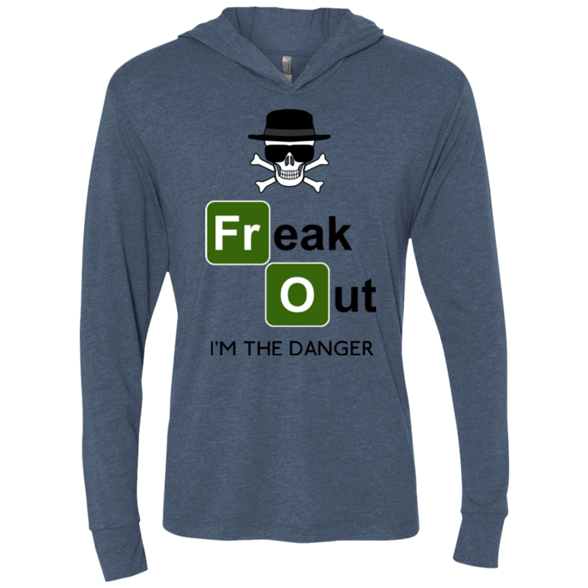 T-Shirts Indigo / X-Small Freaking danger Triblend Long Sleeve Hoodie Tee