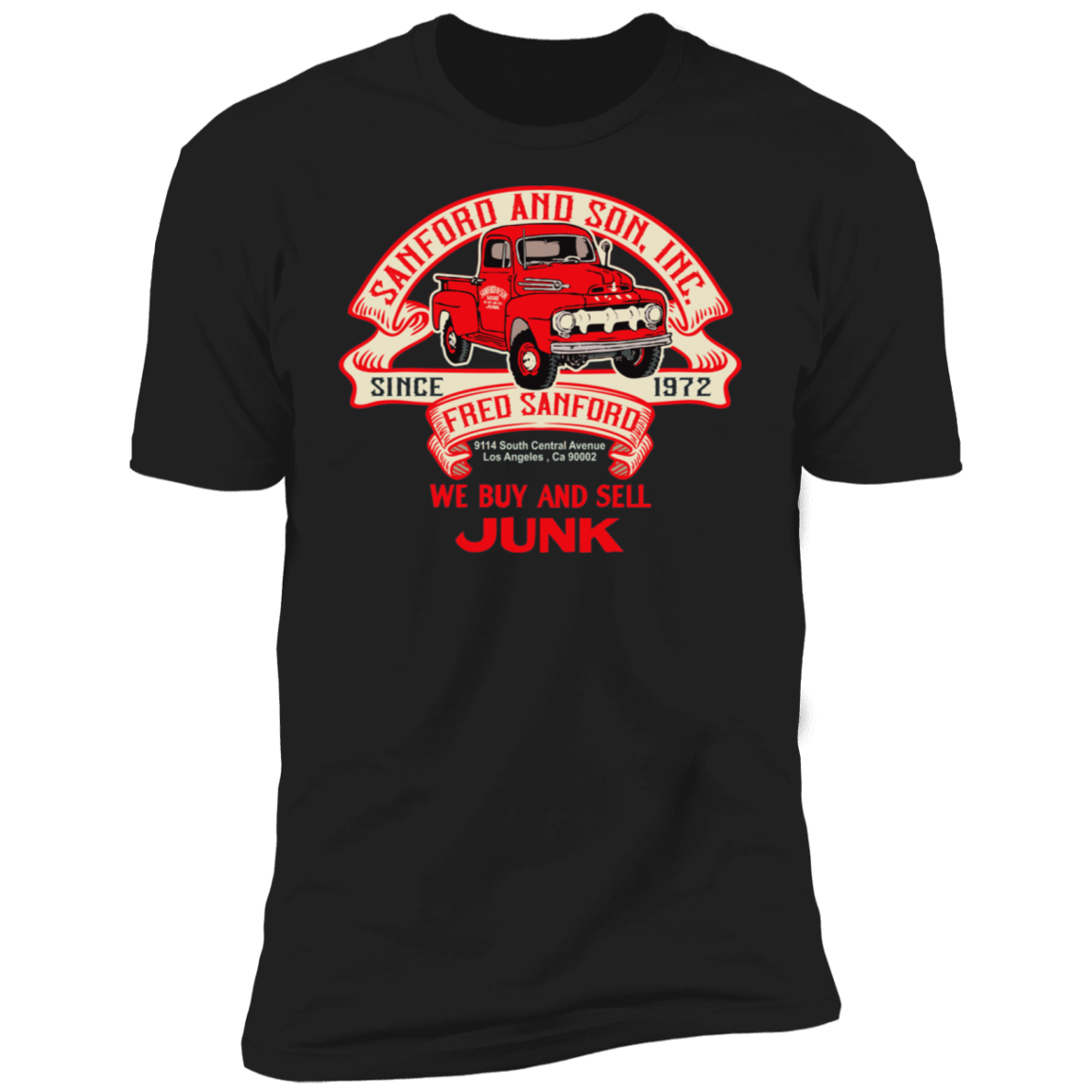 T-Shirts Black / X-Small Fred Sanford Ribbon Truck Men's Premium T-Shirt