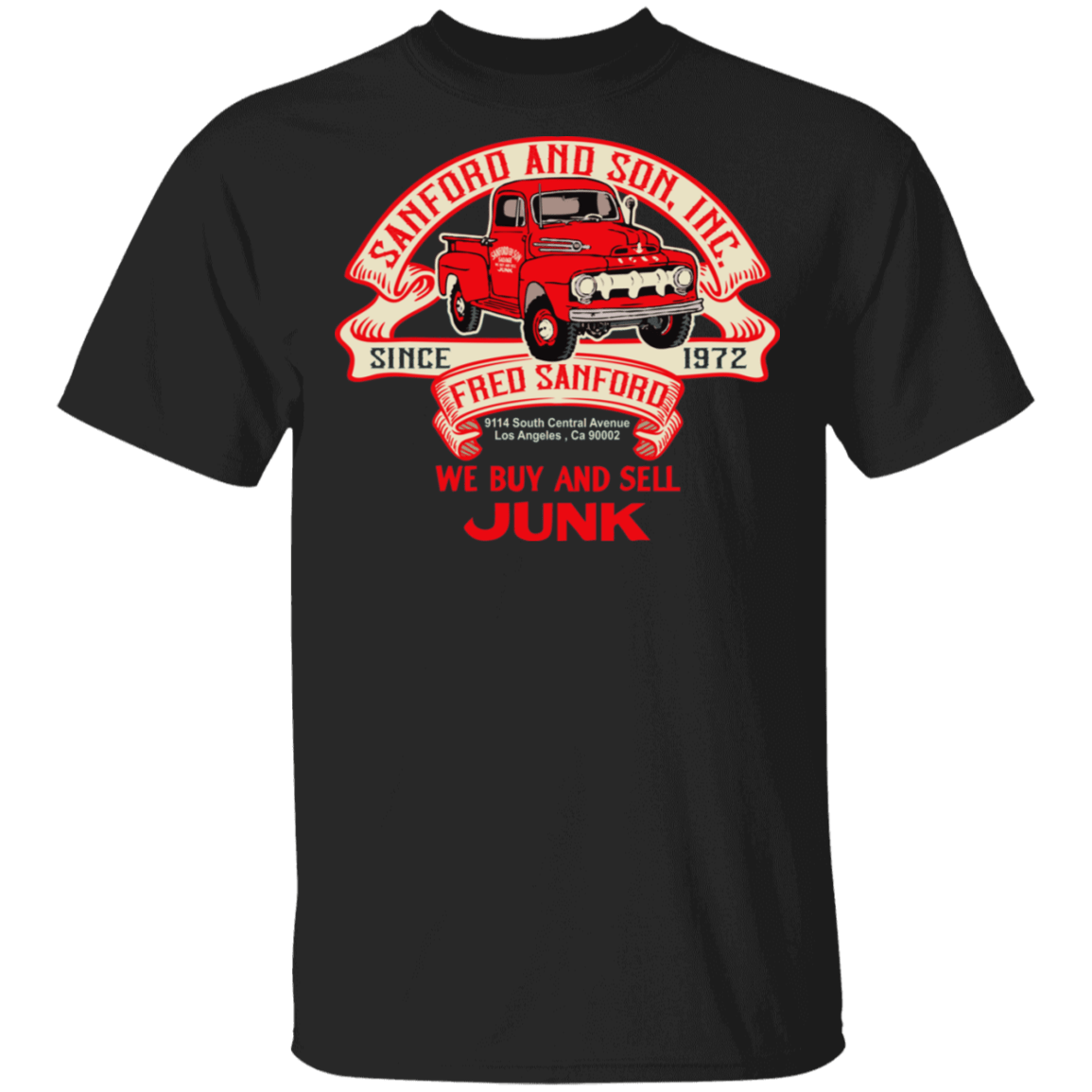 T-Shirts Black / S Fred Sanford Ribbon Truck T-Shirt