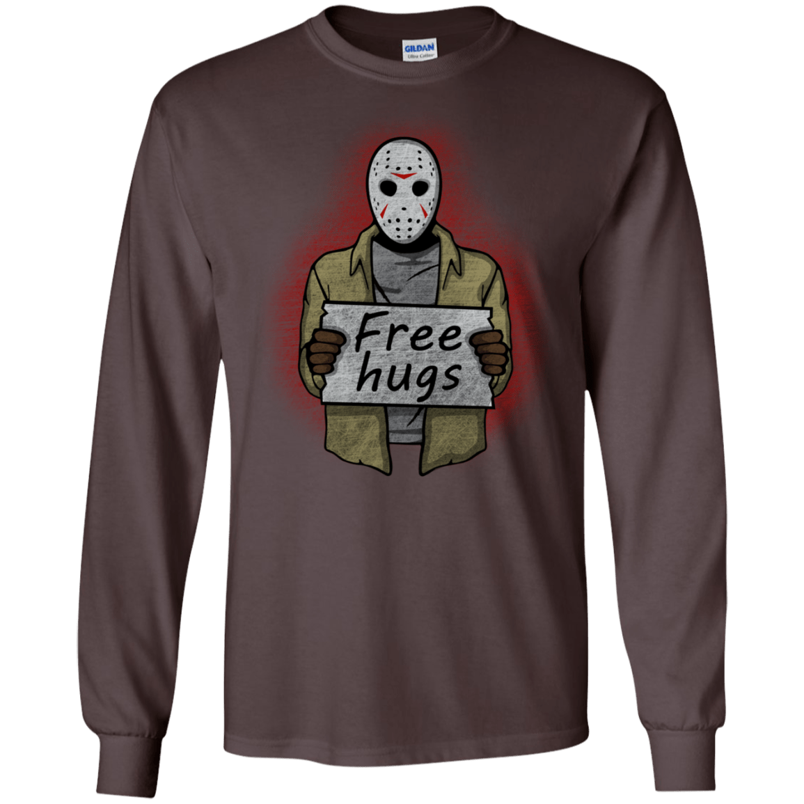 T-Shirts Dark Chocolate / S Free Hugs Jason Men's Long Sleeve T-Shirt