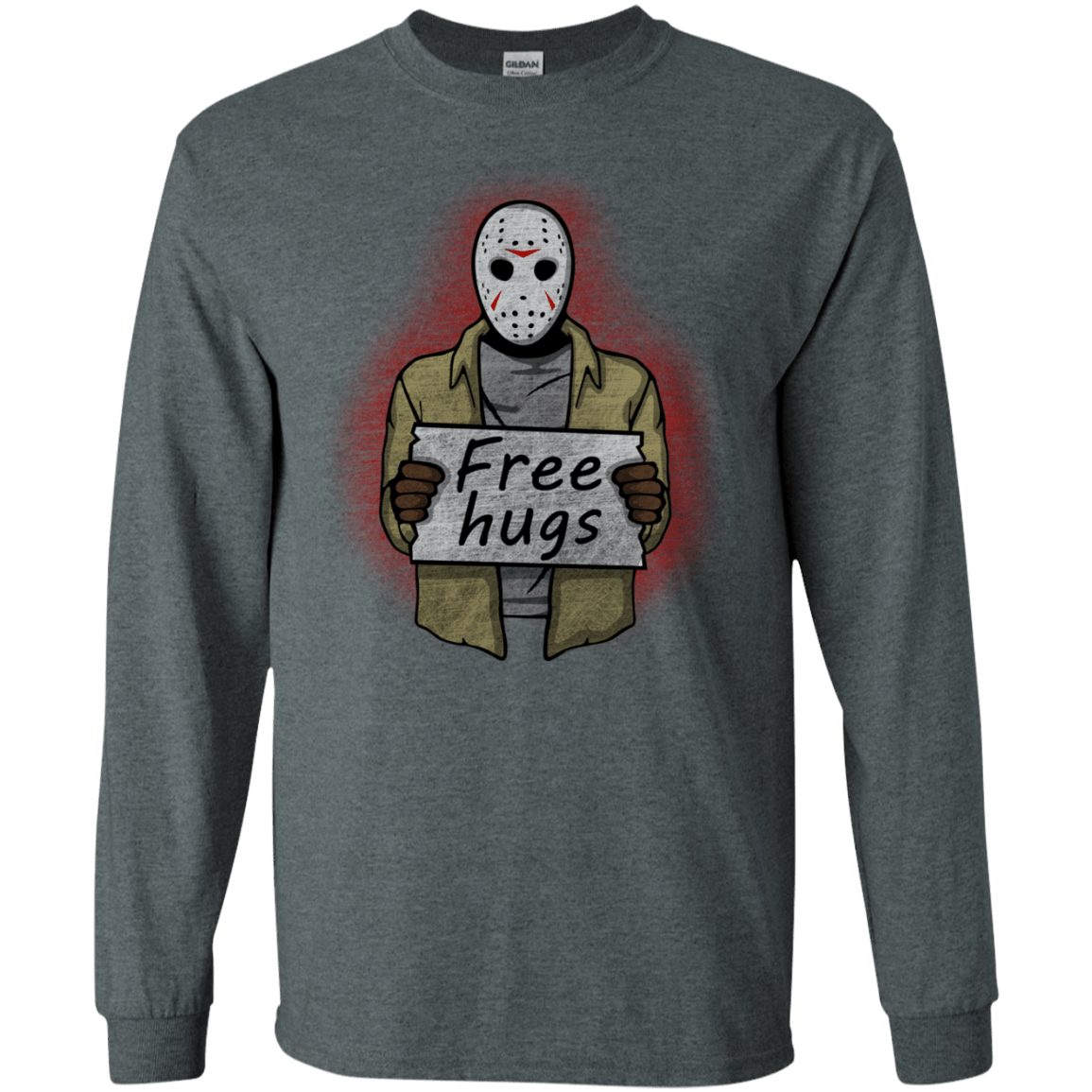 T-Shirts Dark Heather / S Free Hugs Jason Men's Long Sleeve T-Shirt