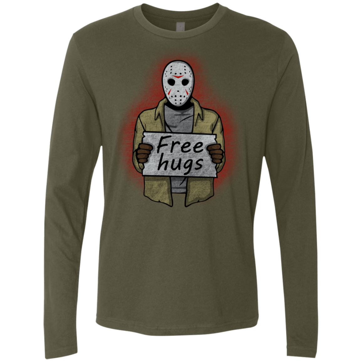 T-Shirts Military Green / S Free Hugs Jason Men's Premium Long Sleeve