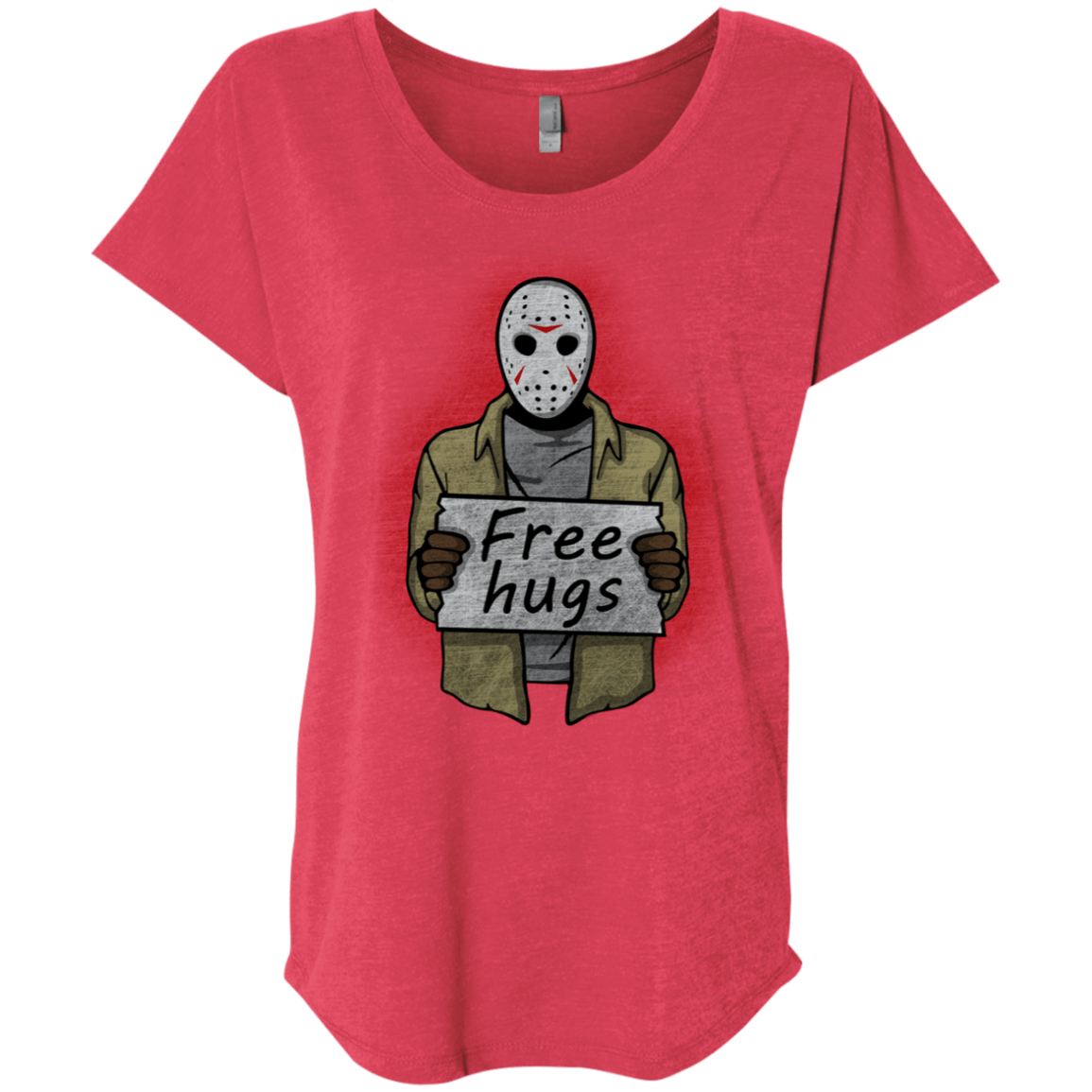 T-Shirts Vintage Red / X-Small Free Hugs Jason Triblend Dolman Sleeve