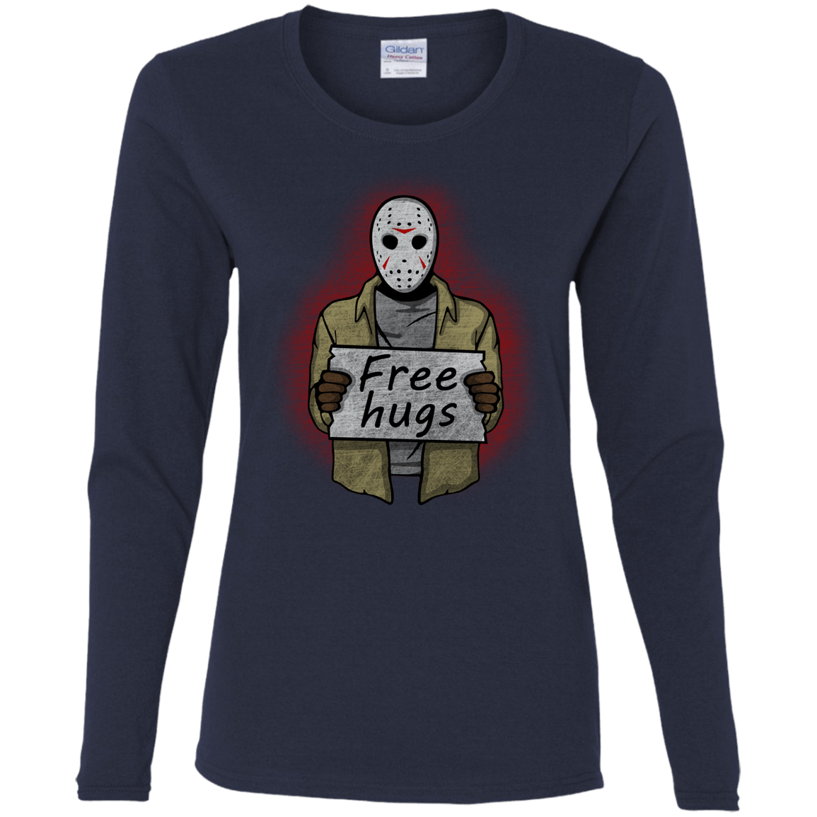 T-Shirts Navy / S Free Hugs Jason Women's Long Sleeve T-Shirt