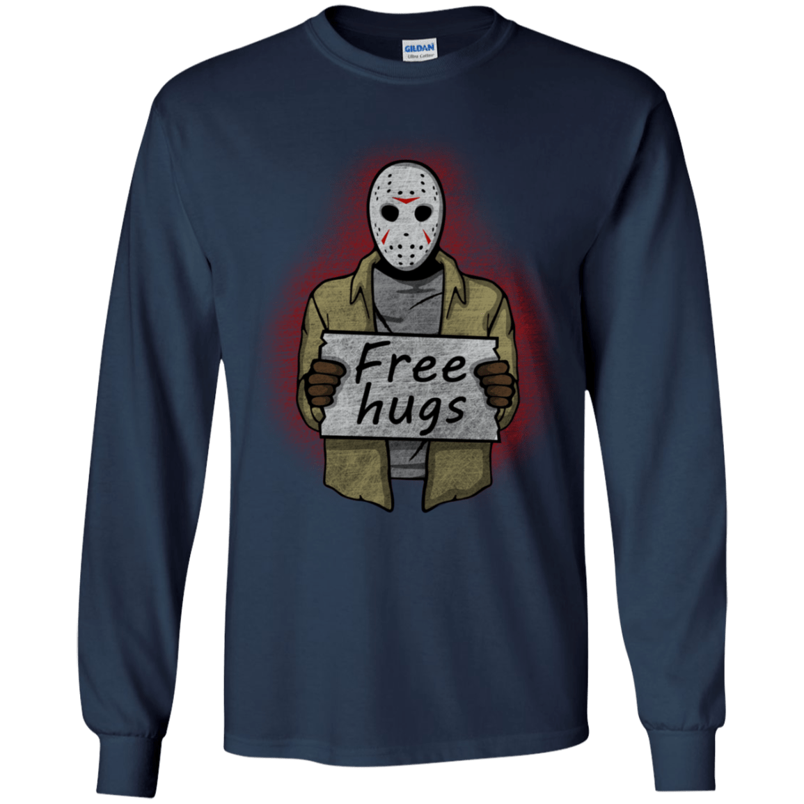 T-Shirts Navy / YS Free Hugs Jason Youth Long Sleeve T-Shirt