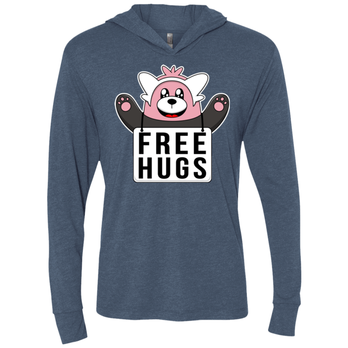 T-Shirts Indigo / X-Small Free Hugs Triblend Long Sleeve Hoodie Tee