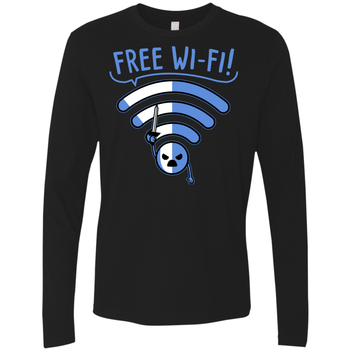 T-Shirts Black / S Free Wi-Fi! Men's Premium Long Sleeve