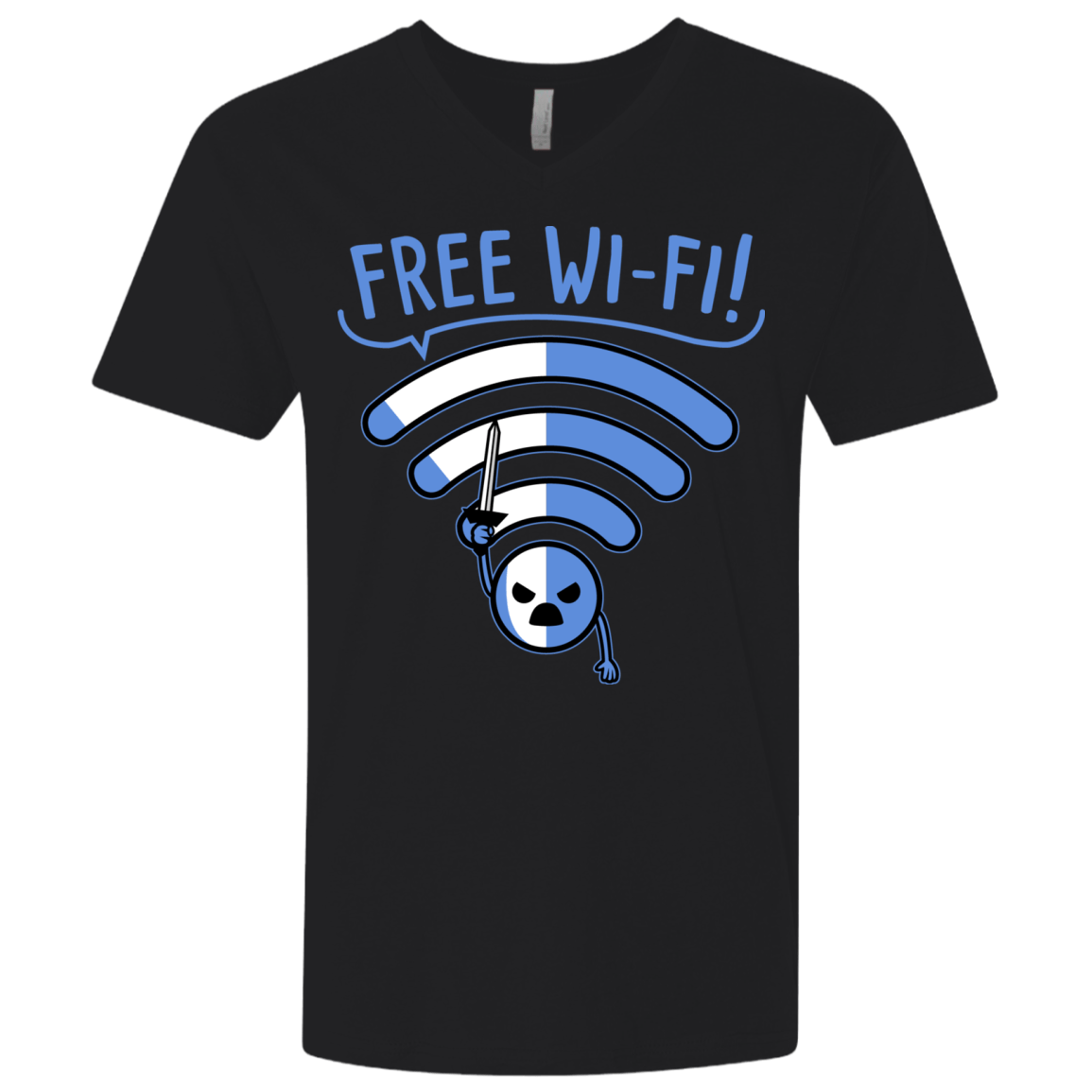T-Shirts Black / X-Small Free Wi-Fi! Men's Premium V-Neck