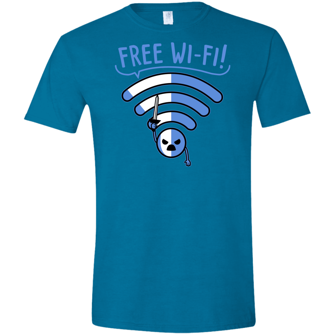 T-Shirts Antique Sapphire / S Free Wi-Fi! Men's Semi-Fitted Softstyle