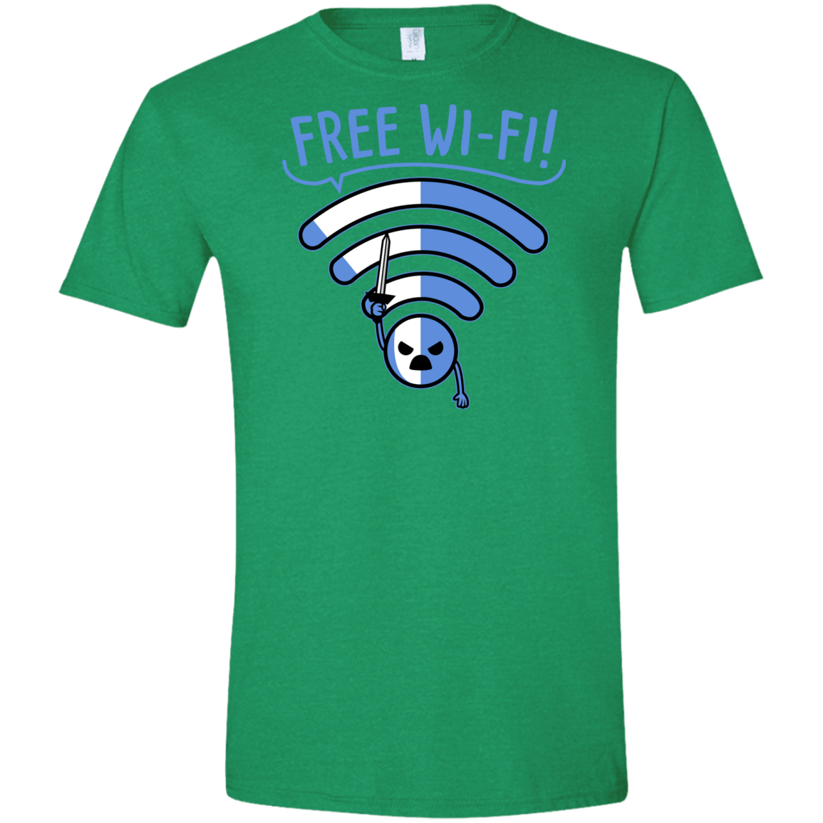 T-Shirts Heather Irish Green / S Free Wi-Fi! Men's Semi-Fitted Softstyle
