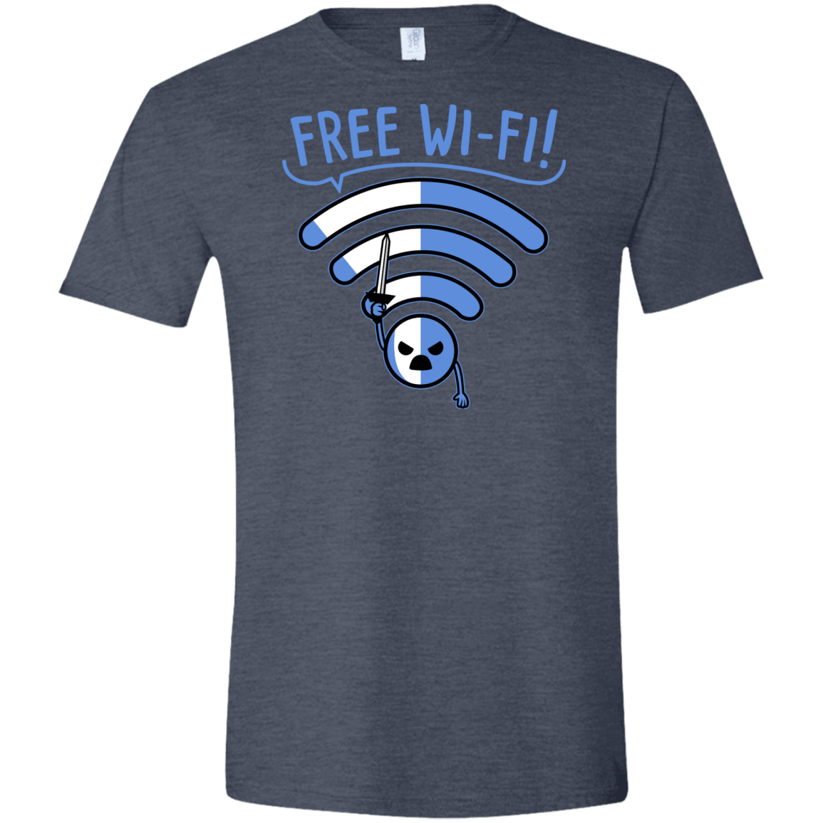 T-Shirts Heather Navy / S Free Wi-Fi! Men's Semi-Fitted Softstyle