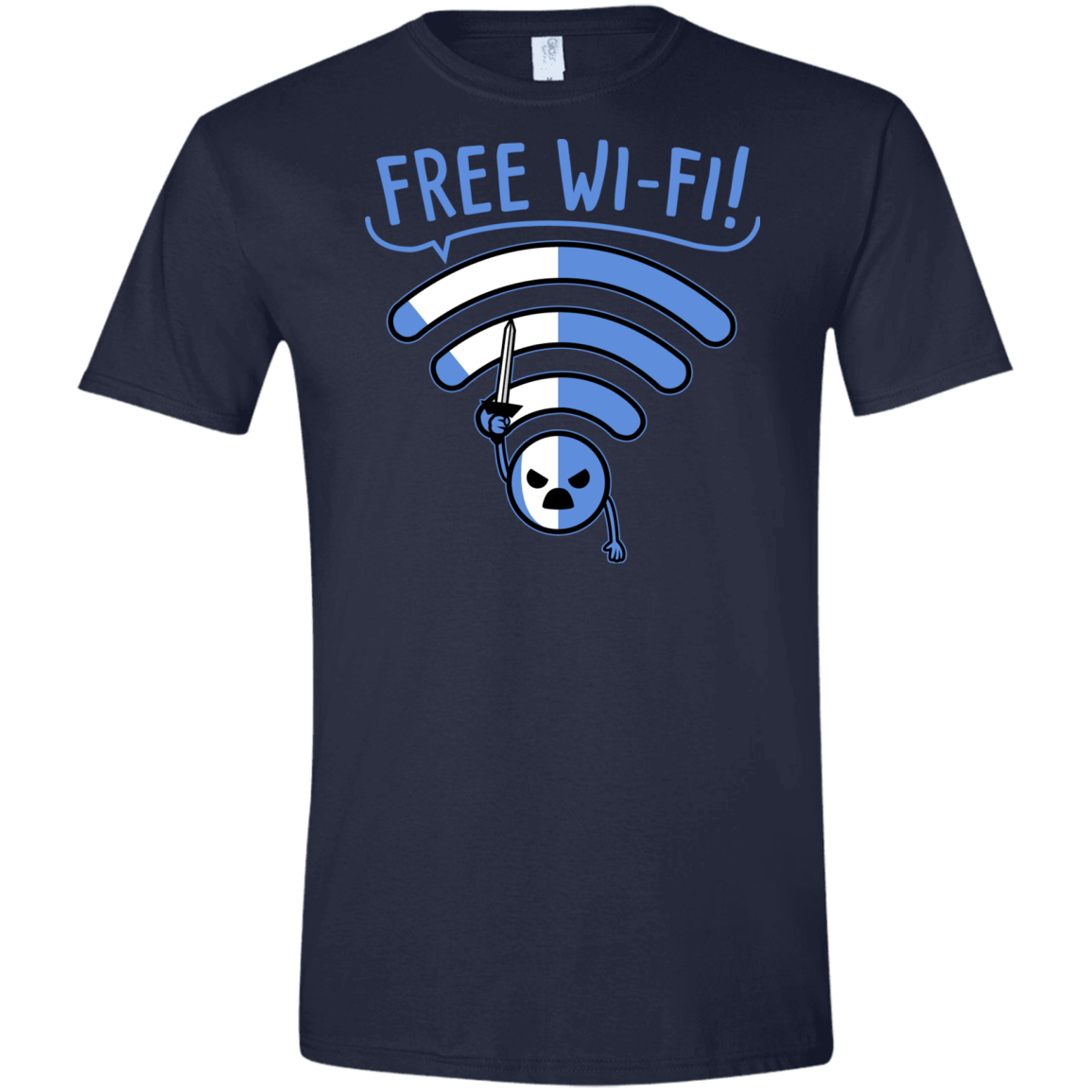 T-Shirts Navy / X-Small Free Wi-Fi! Men's Semi-Fitted Softstyle