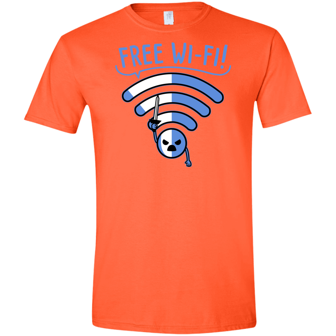T-Shirts Orange / S Free Wi-Fi! Men's Semi-Fitted Softstyle