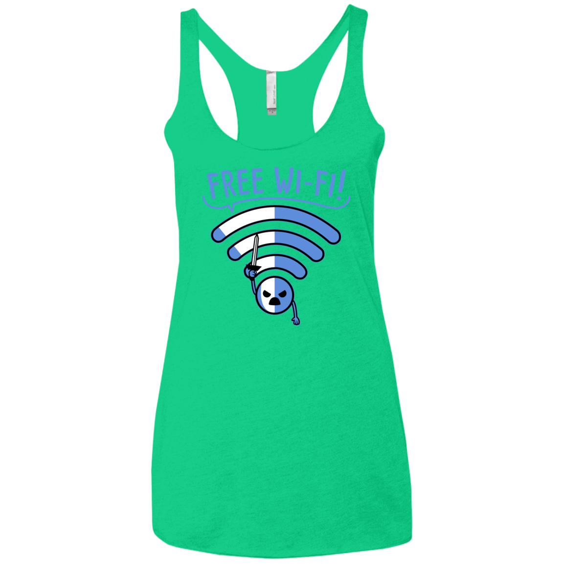 T-Shirts Envy / X-Small Free Wi-Fi! Women's Triblend Racerback Tank