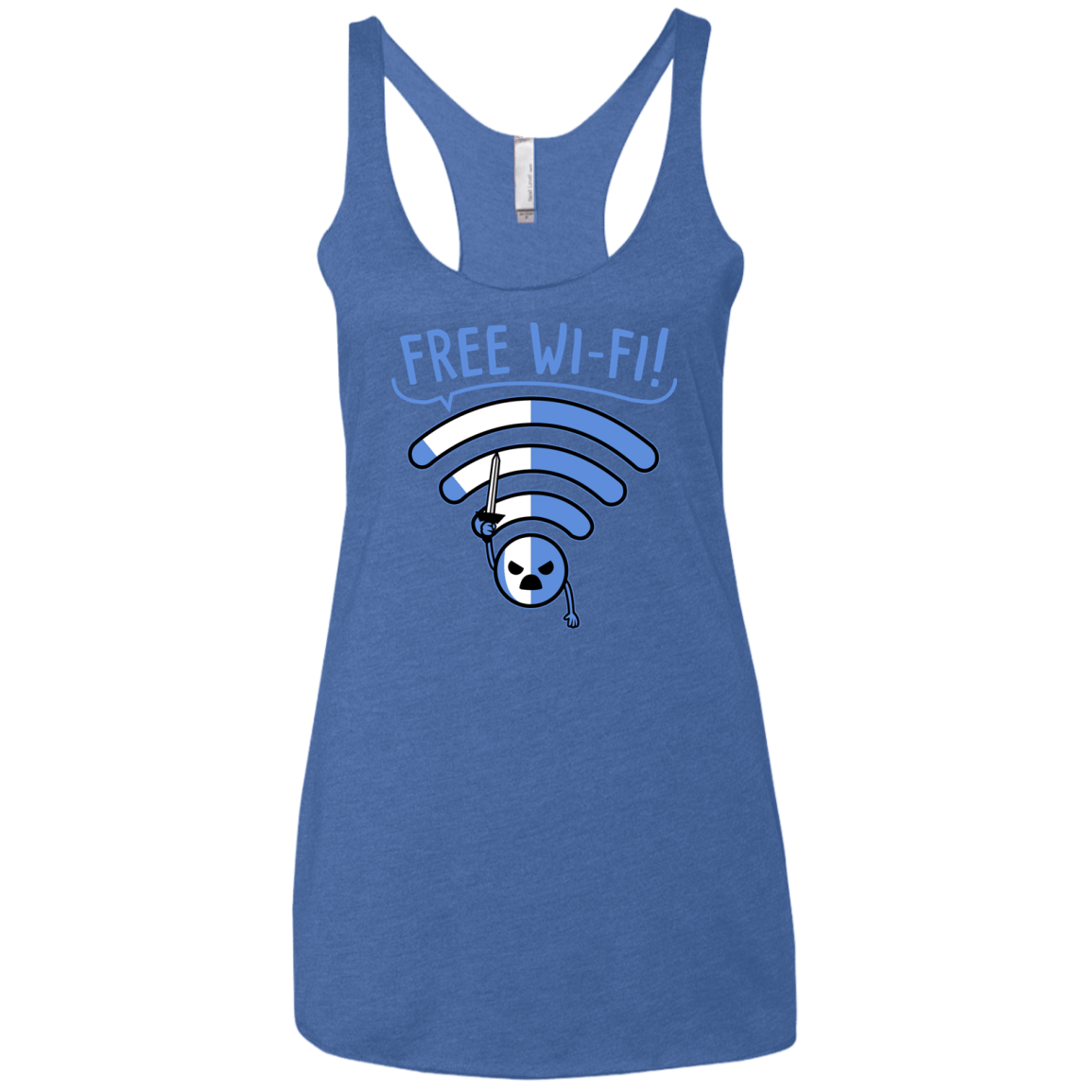 T-Shirts Vintage Royal / X-Small Free Wi-Fi! Women's Triblend Racerback Tank