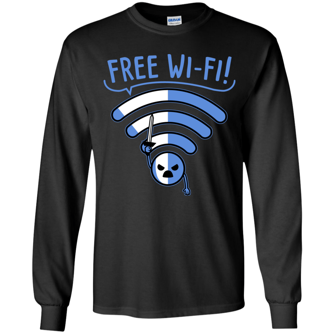 T-Shirts Black / YS Free Wi-Fi! Youth Long Sleeve T-Shirt