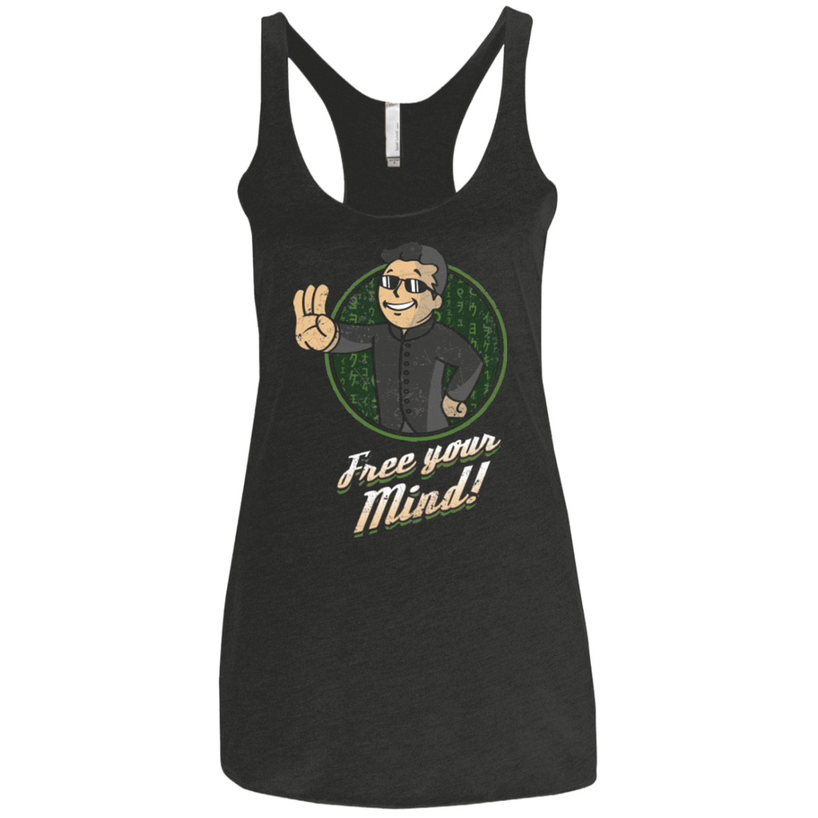 T-Shirts Vintage Black / X-Small Free Your Mind Women's Triblend Racerback Tank