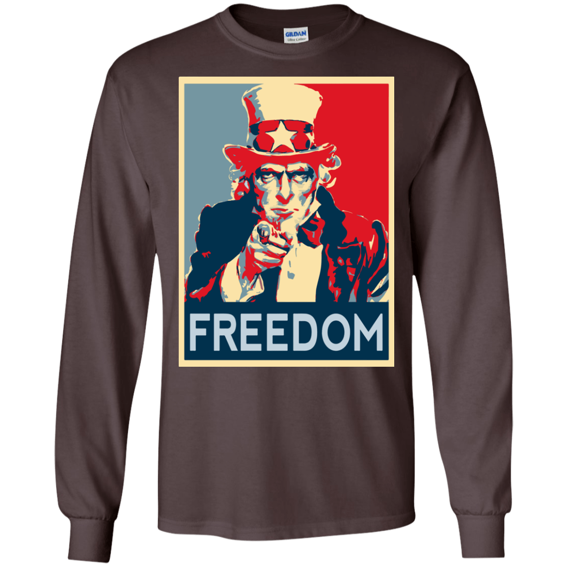 T-Shirts Dark Chocolate / S Freedom Men's Long Sleeve T-Shirt