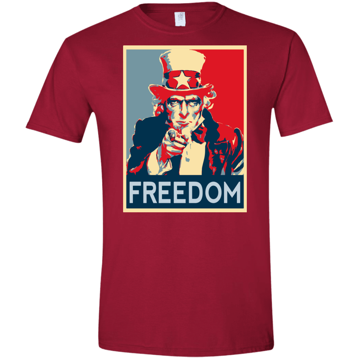 T-Shirts Cardinal Red / S Freedom Men's Semi-Fitted Softstyle