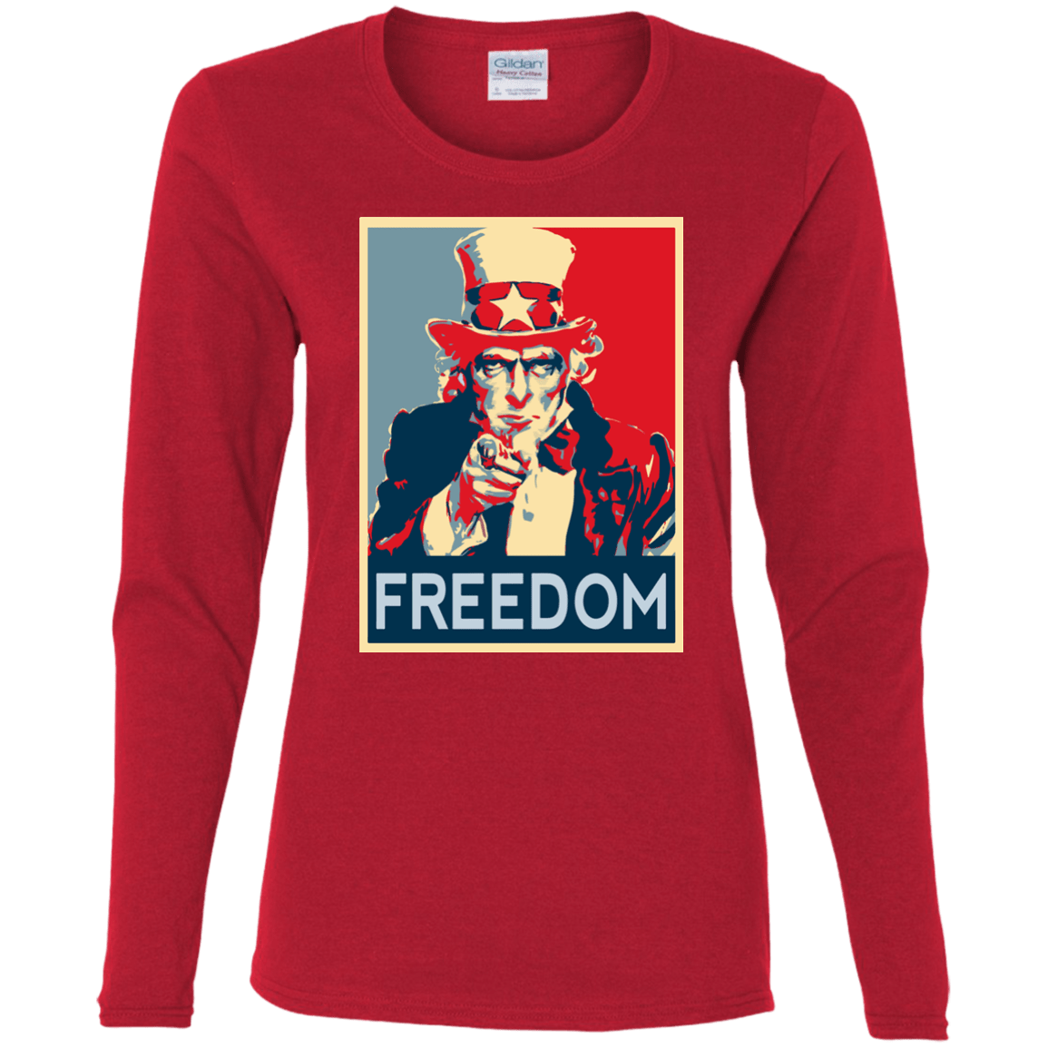 T-Shirts Red / S Freedom Women's Long Sleeve T-Shirt