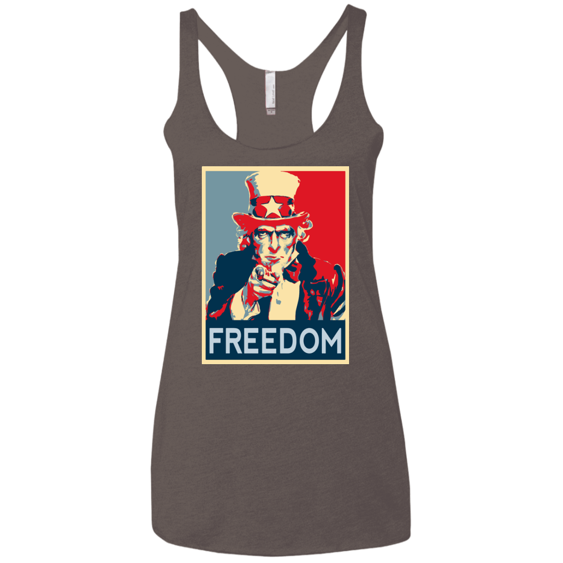 T-Shirts Macchiato / X-Small Freedom Women's Triblend Racerback Tank