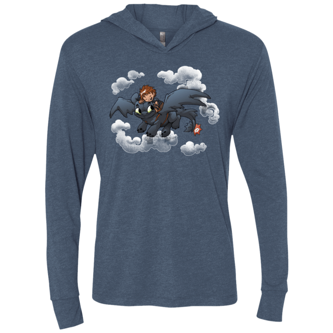 T-Shirts Indigo / X-Small Friendly Flight Triblend Long Sleeve Hoodie Tee