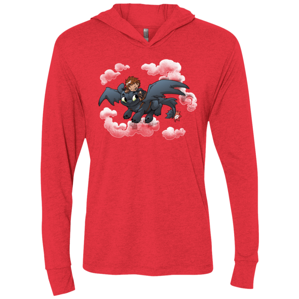 T-Shirts Vintage Red / X-Small Friendly Flight Triblend Long Sleeve Hoodie Tee