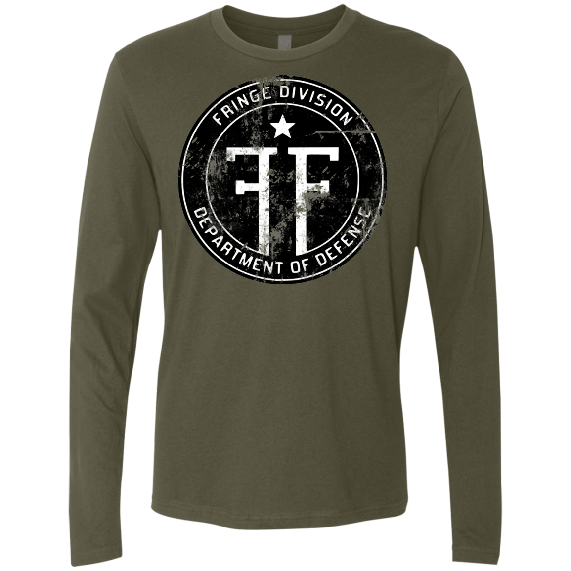 T-Shirts Military Green / Small Fringe Logo Vintage Men's Premium Long Sleeve