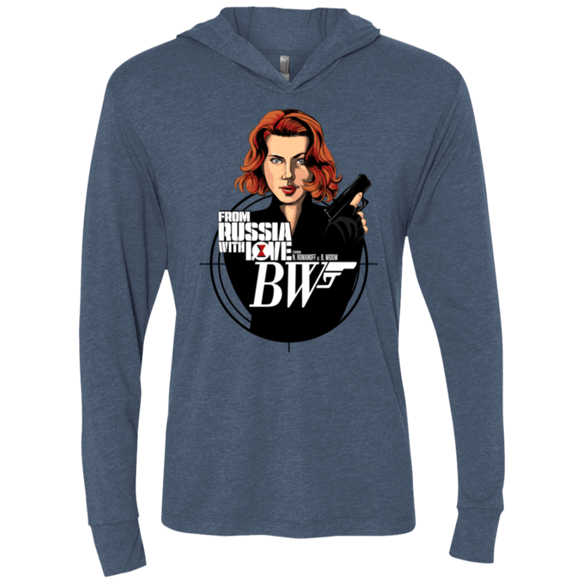 T-Shirts Indigo / X-Small From Russia with Love Triblend Long Sleeve Hoodie Tee