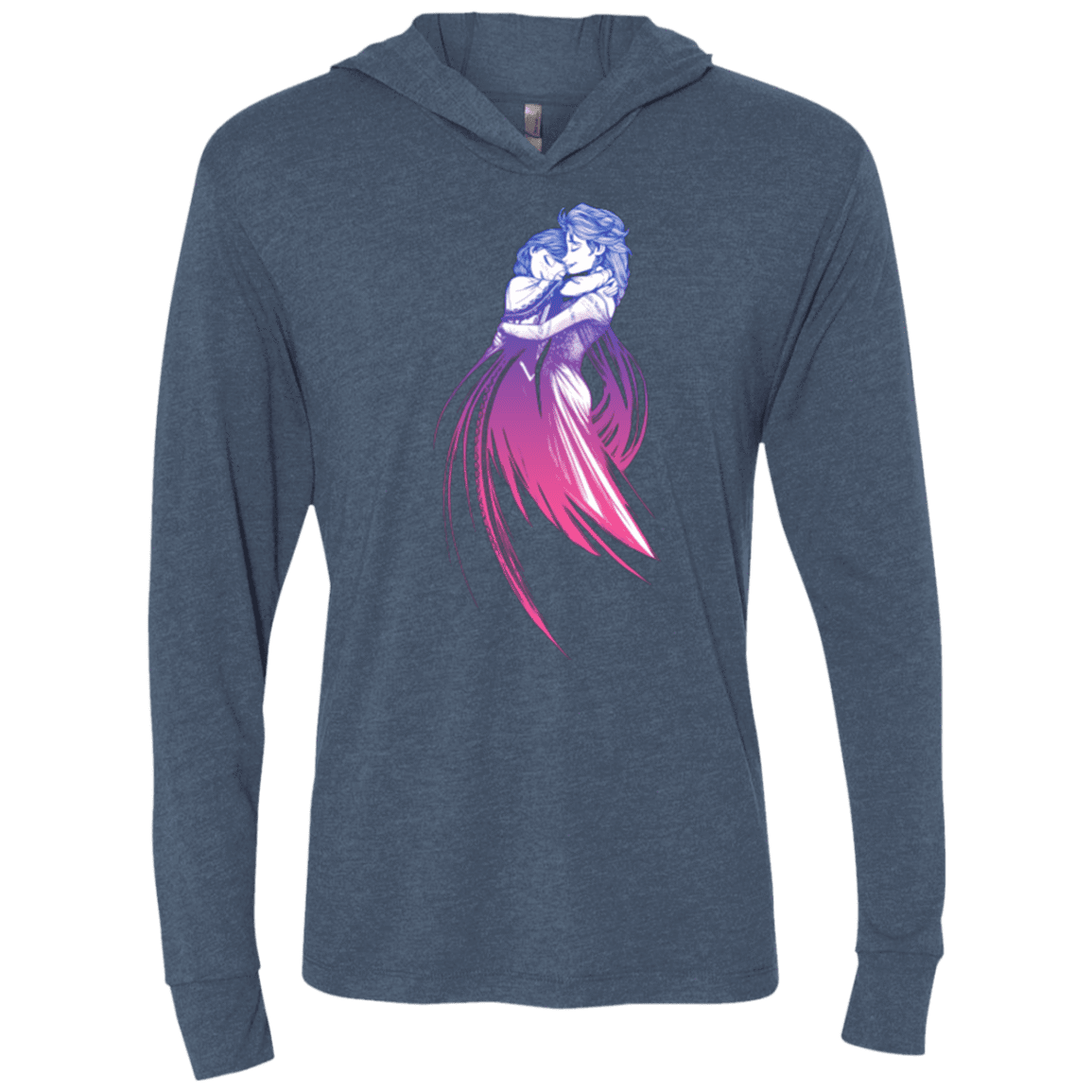 T-Shirts Indigo / X-Small Frozen Fantasy 3 Triblend Long Sleeve Hoodie Tee