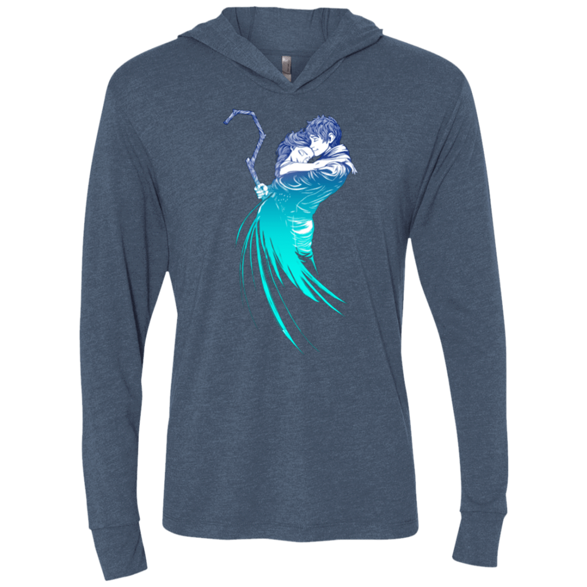 T-Shirts Indigo / X-Small Frozen Fantasy Triblend Long Sleeve Hoodie Tee